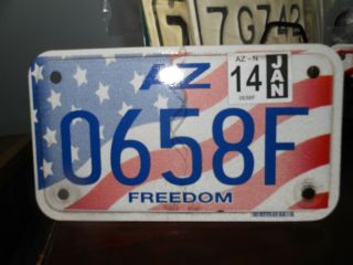 Arizona 2014 Freedom Motorcycle License Plate