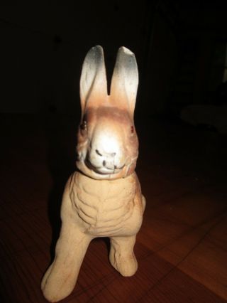 Antique Vintage Sitting Rabbit Papier Mache Candy Container Germany Easter