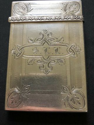 Antique American Coin Silver Card Case By Albert Coles Co.