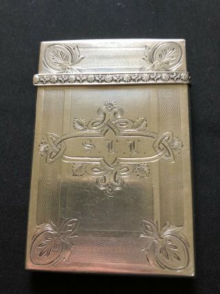 Antique American Coin Silver Card Case by Albert Coles Co. 2