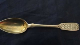 Antique Russian Imperial 84 Silver Niello Enamel Spoon