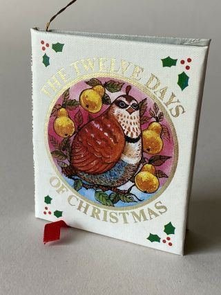 Vtg 1984 The Twelve Days Of Christmas Mini 2 " X 3 " Book Ornament Kurt Adler