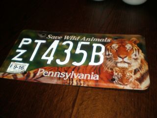 Pennsylvania Pa Zoo Tiger Save Wild Animals Conserve Wildlife License Plate