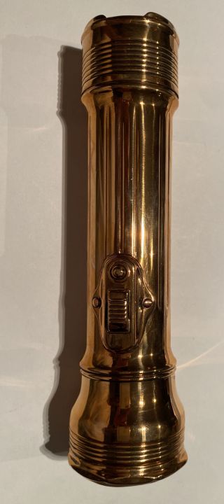 Vintage Antique Copper American Bond Flashlight / 22k Solid Copper Sunset Finish