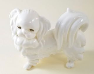 Vintage Ardalt Lenwile White Porcelain Pekinese Dog Figurine,
