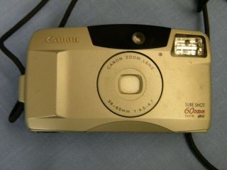Vintage Canon Sure Shot Power Zoom 35mm Collector Camera 38 - 60mm Lens Date Stamp