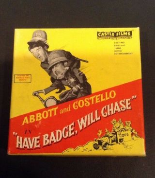 Vintage Abbott & Costello Have Badge Will Chase 8 Mm No.  850 Castle Films W Box