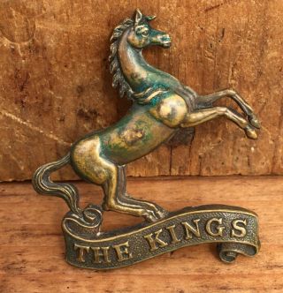 Antique Wwi British Army The Kings Horse Hat Cap Badge Insignia