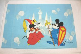 Vintage Mickey Mouse Minnie Disneyland Pillow Case Disney Donald Duck Muslin Usa