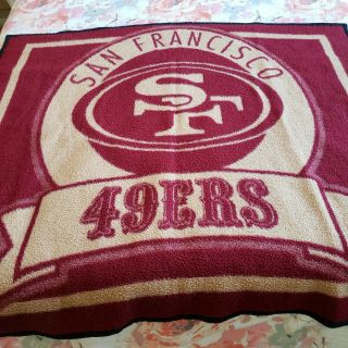 Vintage Biederlack Nfl San Francisco 49ers Throw Blanket 47x53