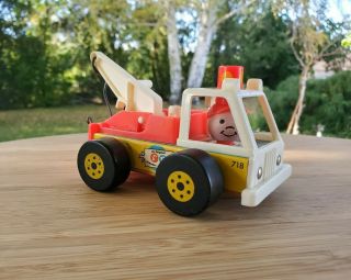 Vintage Fisher Price Little People 718 Tow Truck Wrecker 1968