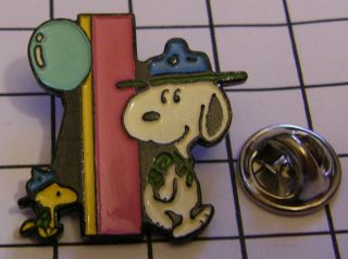 Snoopy & Woodstock Letter I Peanuts Vintage Pin Badge Z4x
