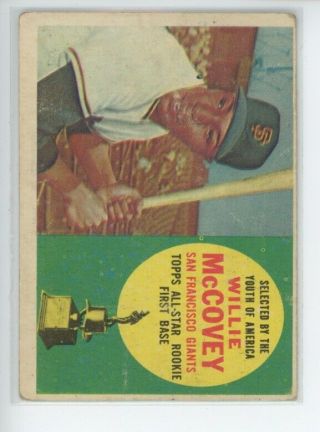 Willie Mccovey San Francisco Giants 1960 Topps Vintage Baseball Rookie Card 316