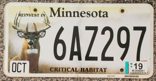 Minnesota Critical Habitat Deer License Plate