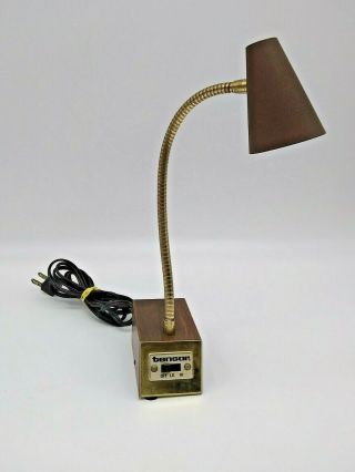 Vintage Tensor Goose Neck Desk Lamp Model 7200 Walnut Grain