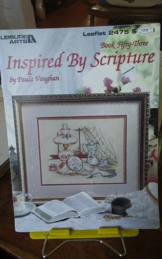 Vtg Inspired By Scripture Paula Vaughan Cross Stitch Chart Book 53 Leaflet 2475