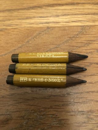 Vintage Hp Pencils Koh - I - Noor X3 L&c Hardtmuth Vienna /mechanical /threaded End