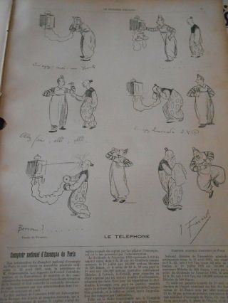 1893 Vintage Print Le Téléphone Le Clown Scènes