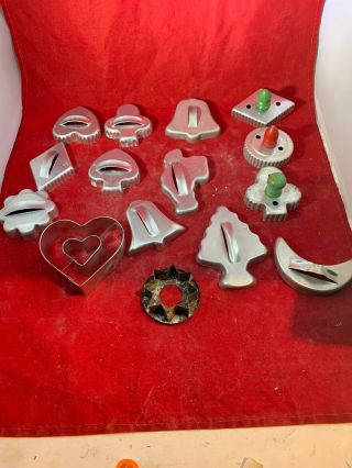 15 Cookie Pastry Cutter Aluminum Tin Vintage Collectible