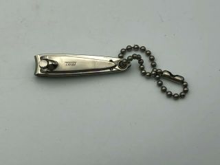 Vintage Bassett Trim Nail Clippers Fob Keychain Derby Ct Usa Patented Q4
