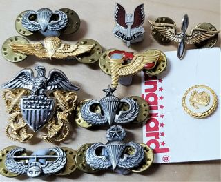 Vintage Us Navy & Army Miniature Uniform Badges Vice President Service Badge