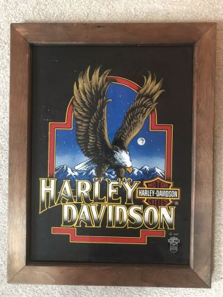 Vintage Harley Davidson,  1987 Wall Sign With Eagle