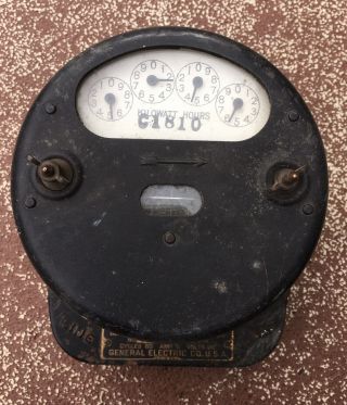 Antique Vintage General Electric Steam Punk I - 14 1 Phase Watt Hour Meter
