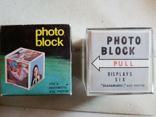 Vintage Photo Cube Block Lifestyle Photos Picture Frame W/ Box