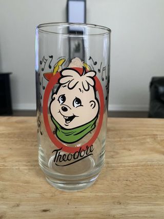 Vintage Alvin And The Chipmunks " Theodore " Drinking Glass 1985 A1