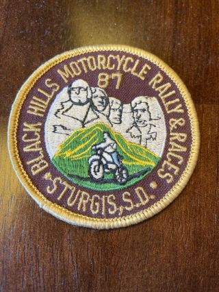 Vintage 1987 Black Hills Motorcycle Rally & Races Sturgis S.  Dakota Biker Patch