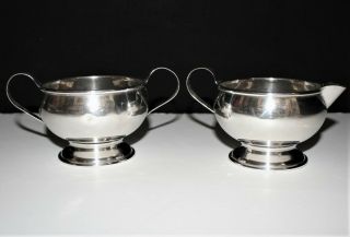 National Silver Co.  Sterling Silver Footed Creamer And Sugar Bowl Set