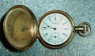 Antique Am Waltham Pocket Watch In Champion Gold Fill Case Runs