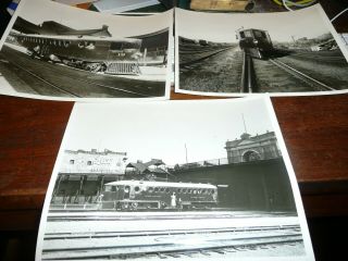 Three (3) 8x10 B&w Photos Of Union Pacific Mckeen Car 11