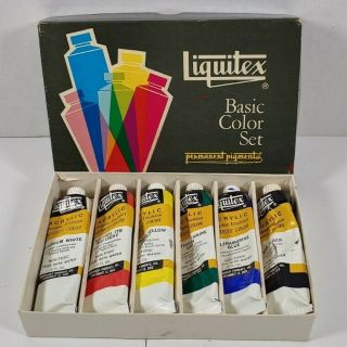 Vintage Liquitex Permanent Pigments Acrylic Paint Basic Color Set