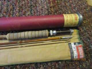 Vintage South Bend Bamboo Fly Rod 4 Pc 2 Tips 8 Ft6 Inches