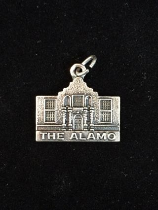 Vintage Sterling Silver Alamo Charm Texas Petite Pendant San Antonio Crockett