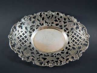 Antique Dutch 830 Silver Pierced Dish With Birds Weighs 98 Grams 6.  5 Inches
