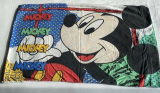 Vintage The Walt Disney Company Pillow Case Double Sided Mickey Mouse 90s