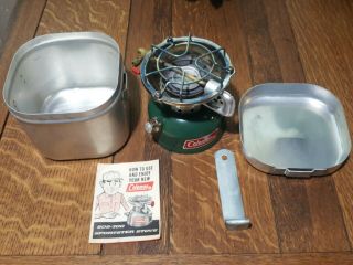 Vintage 1 - 74 Coleman Sportster 502 - 700 Camp Stove With Cook Kit And Paperwork