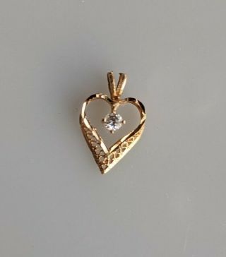 Vintage 14k Solid Gold Filigree Heart Charm Pendant Petit 18mm Not Scrap 0.  5grm
