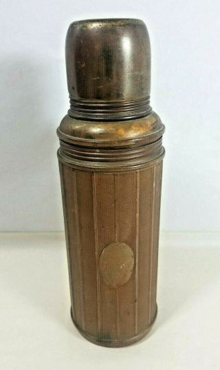 Vintage Antique Germany Early Brass Thermos Bottle