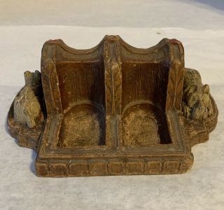 Vintage Syroco Wood 4 Pipe Stand Scottie Dogs 2