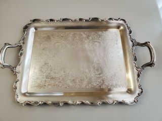 Antique Webster Wilcox Silverplate Serving Tray " Joanne " Large 22 1/2 X 14