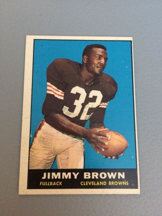 1961 Topps Football 71 Jim Brown Nm Oc Hof Browns Sharp