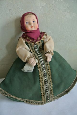 Vtg Cloth Doll Tea Cozy Dress Ussr? 10 1/4 "