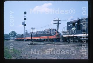 Slide Ic Illinois Central E9a 4031 & 2 Psgr Action Springfield Il 1967