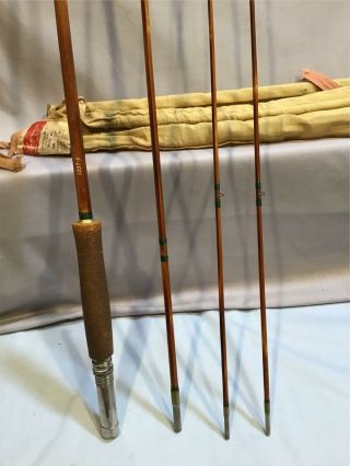 Shakespeare 1357 Bamboo Fly Rod 4 Piece 9 Ft.  Case And Sock