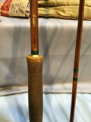 Shakespeare 1357 Bamboo Fly Rod 4 piece 9 ft.  case and Sock 3