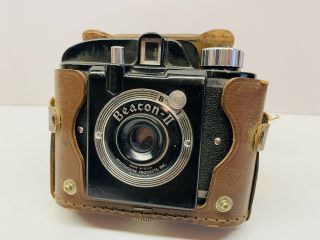Vintage Beacon Ii Camera With Leather Case