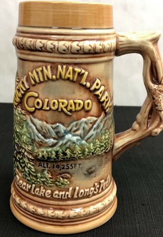 Rocky Mountain National Park Mug Stein Colorado Vintage Ceramic 7 " Japan